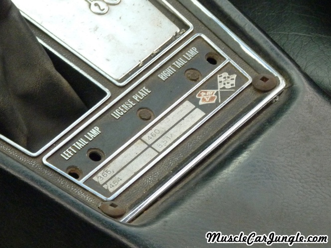 1968 Corvette Convertible Custom Dash Plate