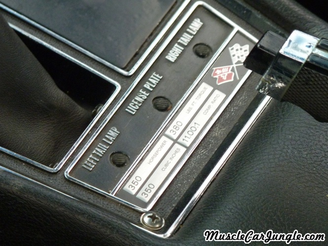 1969 Corvette Dash Plate