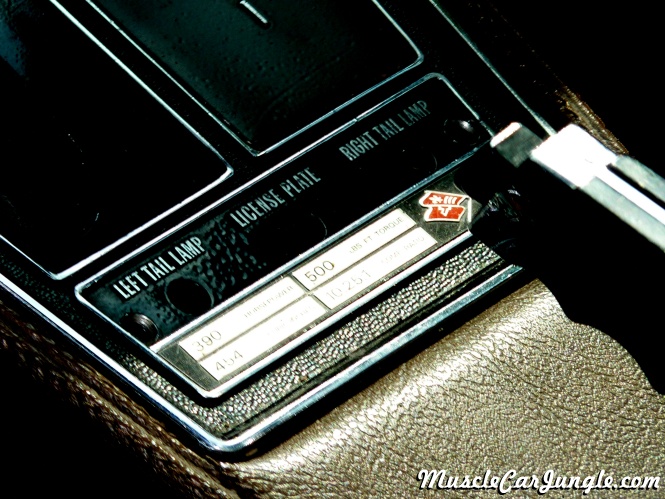 1970 454 Corvette Console Plaque