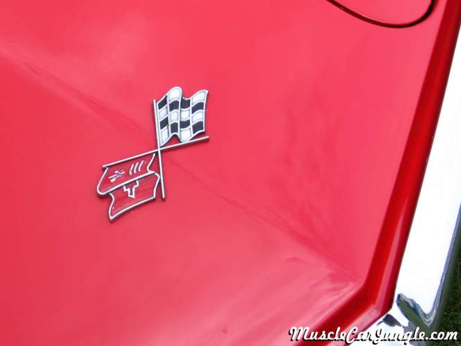 1970 Red Corvette Flag Emblem