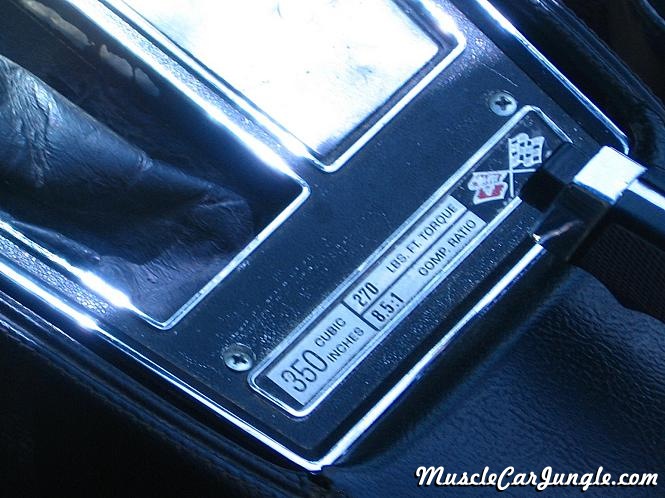1974 Corvette Convertible Dash Plaque